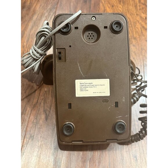 Vintage MCM TeleConcept Brown Push-Button Corded Telephone desk phone UNTESTED - Picture 3 of 10